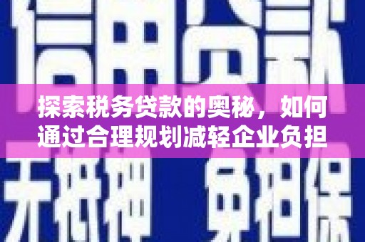 康县探索税务贷款的奥秘，如何通过合理规划减轻企业负担