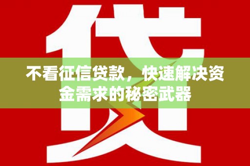 山上不看征信贷款，快速解决资金需求的秘密武器