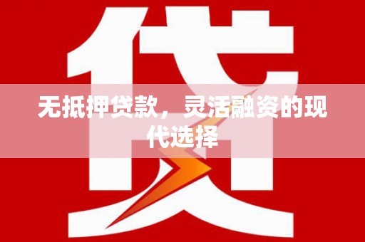 徐州无抵押贷款，灵活融资的现代选择